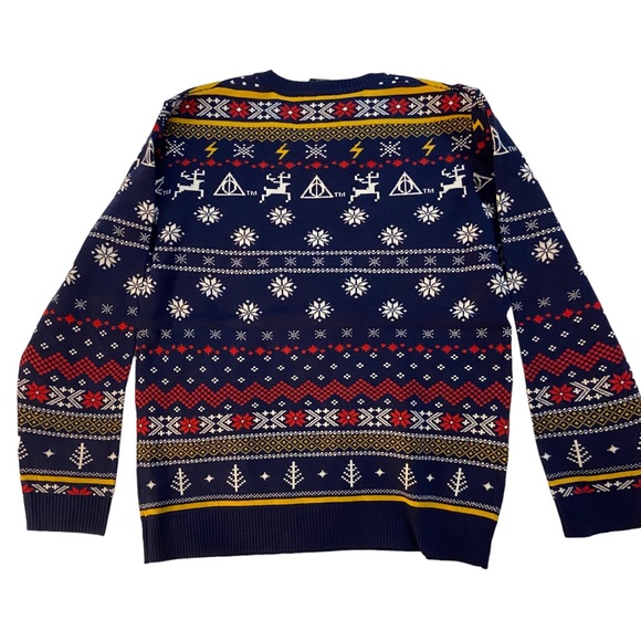 Harry Potter Hogwarts Happy Christmas Ugly Holiday Knit Sweater - Picture 5 of 10